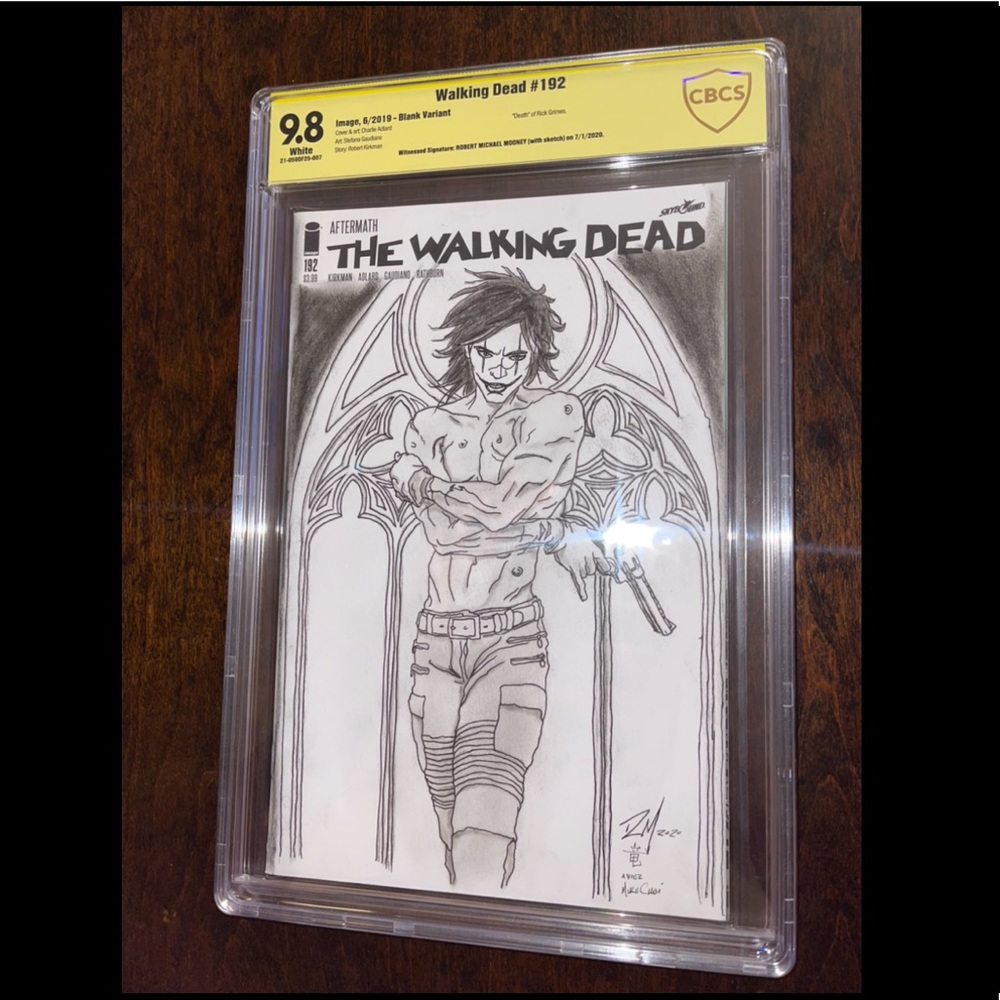 WALKING DEAD #192 Blank Variant CBCS 9.8 w/ SKETCH